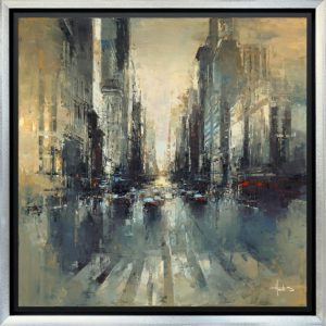 Crossing The Streets Of NYC Framed